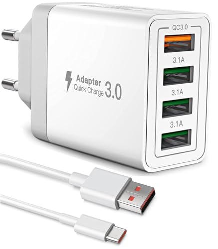 USB-C Kabel und USB-Ladegerät mit 4 Ports, Schnellladung Kompatibel mit iPhone 15/16, Galaxy, Xiaomi, Motorola, Google. Günstiges Budget Pack USB-C Kabel und USB-Ladegerät mit 4 Ports, Schnellladung Kompatibel mit iPhone 15/16, Galaxy, Xiaomi, Motorola, Google. Günstiges Budget Pack von P37