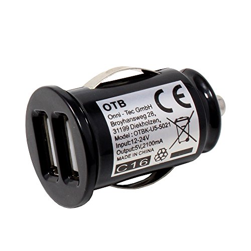KFZ Dual USB Adapter mit Auto-ID für Odys Titan 10 LTE, 2100mA von P4A