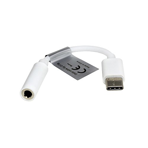 Stereo Audio Adapter USB-C auf 3,5mm Klinke, mit Kabel, ca. 10,5cm, Weiss für HTC 10 evo, von P4A
