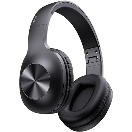 P4Y Drahtlose Kopfhörer YX05 E-Join Serie, mit faltbarem Gehäuse, Bluetooth 5.0,Anschlüsse: AUX/USB-C Akku 1200mAh, Hördauer 100 Stunden, 40mm Lautsprecher, 3D Touch Control Sound Farbe: Schwarz von P4Y