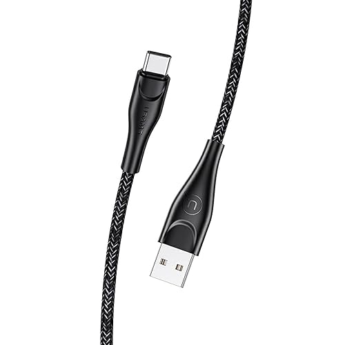 P4Y USB-C Kabel US-SJ395 U41 für Datenübertragung und Laden Geflochtenes Material: TPE + Nylongewebe Ausgang: 2A Smart Chip schwarz 2m von P4Y