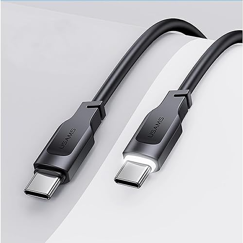 P4Y USB-C-auf-USB-C-Kabel US-SJ567, kompatibel mit Power Delivery (PD) 100 W bis 100 W, Datenübertragungsgeschwindigkeit bis zu 480 Mbps, schwarz, 1,2 m von P4Y