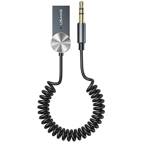 P4Y Wireless Car Audio Adapter US-SJ464 3,5 mm Klinke auf AUX-Anschluss USB Bluetooth 5.0 eingebautes Mikrofon Sprachnachrichten Material: Aluminiumlegierung + ABS von P4Y