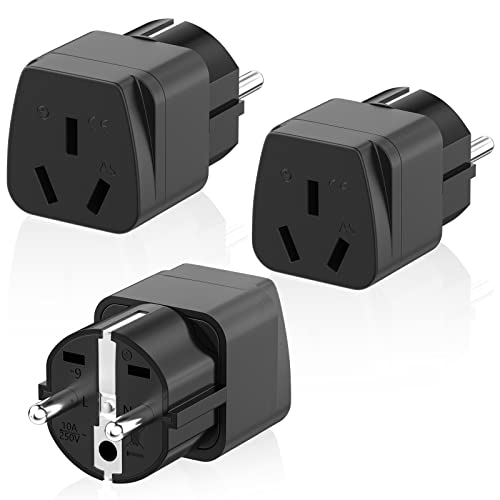 3 Stück Universal Reiseadapter Stecker,Australien zu Eu Reiseadapter,China zu EU Schuko Stecker Adapter, Reisestecker, Australien/China/Neuseeland und Fidschi Stecker auf Deutsch, Schwarz 3 Stück Universal Reiseadapter Stecker,Australien zu Eu Reiseadapter,China zu EU Schuko Stecker Adapter, Reisestecker, Australien/China/Neuseeland und Fidschi Stecker auf Deutsch, Schwarz von PABANCE