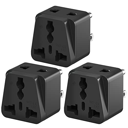 3PCS USA-Reiseadapter, Amerikanischer Steckdosenstecker-Adapter Typ-B,EU to US Adapter für USA Kanada Mexiko Thailand Jamaika, mit Sicherheitsverschluss, Schwarz 3PCS USA-Reiseadapter, Amerikanischer Steckdosenstecker-Adapter Typ-B,EU to US Adapter für USA Kanada Mexiko Thailand Jamaika, mit Sicherheitsverschluss, Schwarz von PABANCE