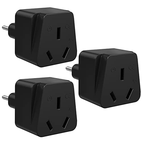 Australien zu Eu Reiseadapter, 3 X Set Reise Adapter zu Typ I Steckdose, EU Reise-Steckdosenadapter für China-und Australien-Stecker（schwarz） von PABANCE