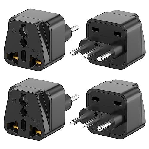 Reiseadapter, 4er Pack Universal-Reisestecker auf IT Reisestecker Adapter 2 Pin Europa auf 3 Pin Italien Stecker Typ L Schuko Adapter EU auf Italien Chile, Schwarz Reiseadapter, 4er Pack Universal-Reisestecker auf IT Reisestecker Adapter 2 Pin Europa auf 3 Pin Italien Stecker Typ L Schuko Adapter EU auf Italien Chile, Schwarz von PABANCE