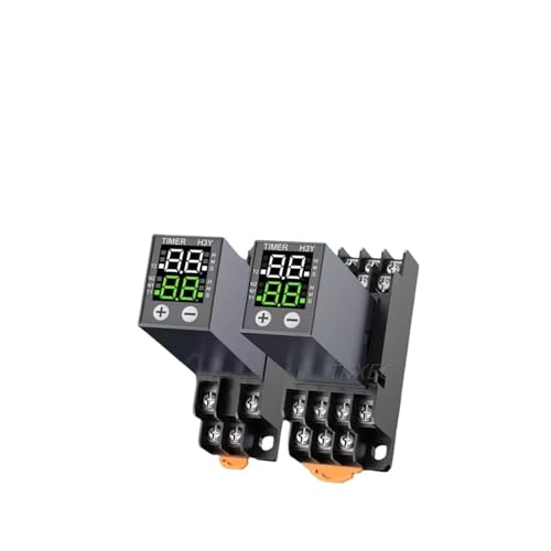 Flüssigkristall-Zeitrelais H3Y-2/4 AC 220 V DC 12 V 24 V mit digitaler Anzeige und Zykluszeitsteuerung mit Basis-Stromversorgung (H3Y-2 DC24v) von PABVRPYT