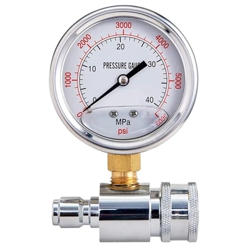 PABVRPYT Hochdruckreiniger-Messgerät, 6000 PSI, 3/20.3 cm Schnellanschluss, Manometer für Hochdruckreiniger PABVRPYT Hochdruckreiniger-Messgerät, 6000 PSI, 3/20.3 cm Schnellanschluss, Manometer für Hochdruckreiniger von PABVRPYT