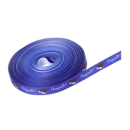 PACKOVE 1 Rolle Geschenkband für Abschlusssaison Abschlussband-Krawatte breites Band Bandabschluss Band-Abschlussfeier herzlichen glückwunsch grad band Abschlussbänder Polyester Blau von PACKOVE