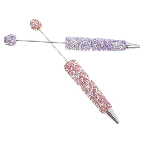 PACKOVE 2 Teiliger Diamant Kugelschreiber Perlenstifte Set Space Pen Dicke Stifte Stiftmacher Set Mit Perlen Kristallstift Dicke Stifte Messing Füller Space Pen Mine Coole von PACKOVE