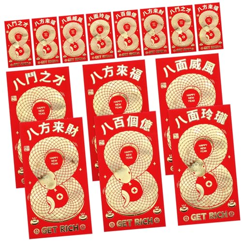 PACKOVE 30 Stück Rote Umschlagtasche „Year of the Snake“. begrüßen Schlange Geldumschläge Rote Geldtasche neu von Die Geldbeutel 2025 Glück Geldbeutel rotes Paket Papier von PACKOVE