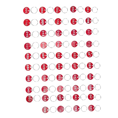 PACKOVE 50 Stück Nummernschild Schlüsselanhänger Etiketten Gepäck Id Tags Nummernschilder von PACKOVE