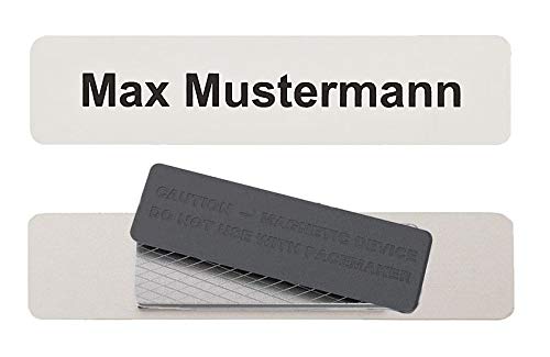 Aluminium Namensschild 87x20mm mit individuellem Wunschtext (Magnet) von PACOTEX