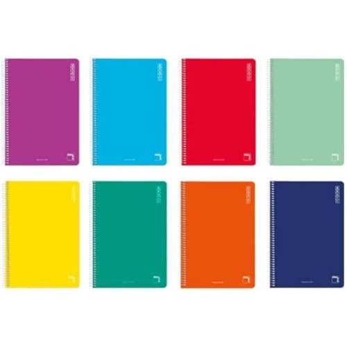 Pacsa Basic Notizbuch, 80 Blatt, 1 Linie, Karton, 60 g, verschiedene Farben - 10 Stück von PACSA