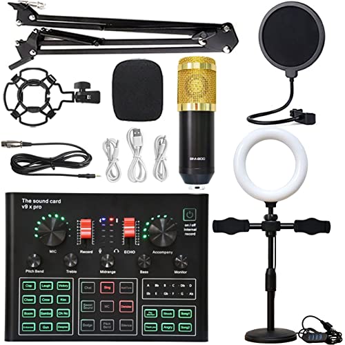 Podcast Equipment Bundle Sound Card Live Broadcast Dedizierte vollständige Set von V8 Live Broadcast Set BM800 Mikrofon Für DJ-Aufnahmestudio (Color : 7) von PACUM