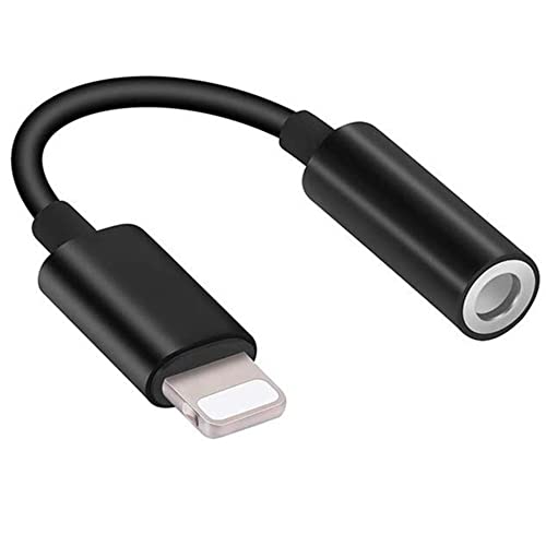 PADCR Lightning Kopfhörer Adapter, Lightning zu 3,5mm Klinke Kopfhörer Audio Adapter [Apple MFI Zertifizierung], Universell (Schwarz) von PADCR