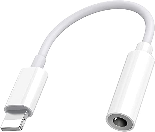 PADCR Lightning Kopfhörer Adapter, Lightning zu 3,5mm Klinke Kopfhörer Audio Adapter [Apple MFI Zertifizierung], Universell (Weiß) von PADCR