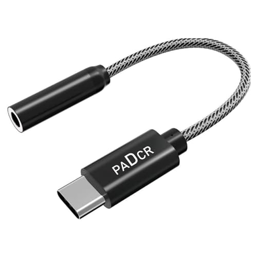 PADCR USB C Klinke Adapter Aux USB C auf 3.5mm Kopfhörer Adapter mit DAC Chip kompatibel mit iphone16/16pro/16pro max, Galaxy S 25 Serie, iPad, P60/50/40/Mate 30 PADCR USB C Klinke Adapter Aux USB C auf 3.5mm Kopfhörer Adapter mit DAC Chip kompatibel mit iphone16/16pro/16pro max, Galaxy S 25 Serie, iPad, P60/50/40/Mate 30 von PADCR