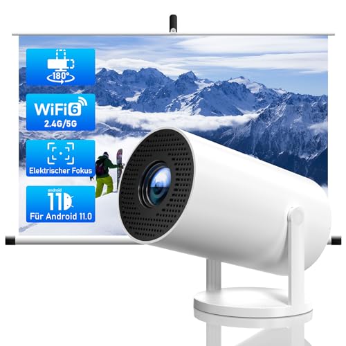 Mini-Projektor mit Android 11, 4K Ultra HD Smart Portable Projektor, 150'' Bildschirm, 5G WiFi6 & BT5.4, 180° Rotierbar, Outdoor Film Projektor, Smartphone Kompatibel Mini-Projektor mit Android 11, 4K Ultra HD Smart Portable Projektor, 150'' Bildschirm, 5G WiFi6 & BT5.4, 180° Rotierbar, Outdoor Film Projektor, Smartphone Kompatibel von PAGEPINMU