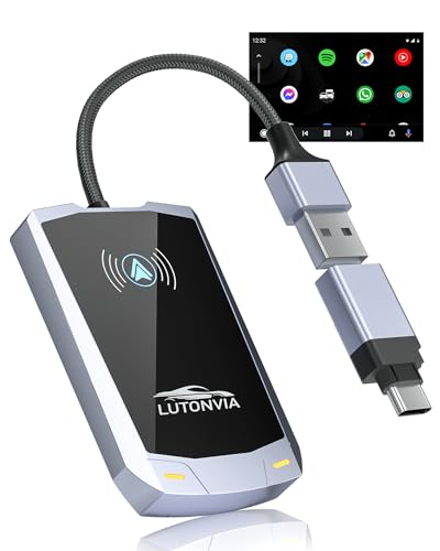 PAGEPINMU Android Auto Wireless Adapter - Wireless Android Adapter für Autos mit Kabelgebundenem Android Auto und Smartphones mit Android 11+, Plug & Play,Wireless Dongle(Typ A+C) von PAGEPINMU