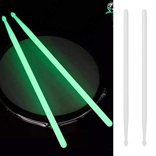 PAGJHRFJG 2 Paar 5A Leuchtend Trommel Stock Trommel Set Fluoreszierende Trommel Stöcke Jazz Trommel Stöcke Stage Leuchtet Im Dunkeln Trommel Zubehör Grün von PAGJHRFJG
