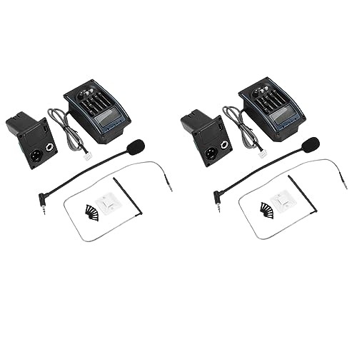 PAGJHRFJG 2X 5 Bänder Akustik Gitarren Ton Abnehmer EQ Preamp LCD Tuner Equalizer mit Mikrofon LC-5 von PAGJHRFJG