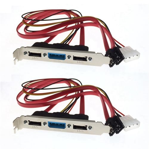 PAGJHRFJG 2X PC DIY SATA zu ESATA und 4Pin IDE Molex Power PCI Bracket Schlitz Kabel Voll Höhe Profile für Externe Festplatte von PAGJHRFJG
