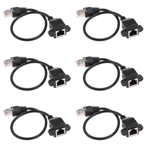 PAGJHRFJG 3X 1FT RJ45 Stecker Zu Weibliche Schraube Montageplatte Ethernet LAN Netzwerk Verlaengerungskabel von PAGJHRFJG