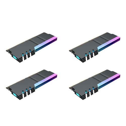 PAGJHRFJG 4X Computer DDR4 DDR5 5V ARGB Sync Speicher Radiator PC RGB Bunt RAM KüHlköRper KüHler Cooling Shim Armor Schwarz von PAGJHRFJG