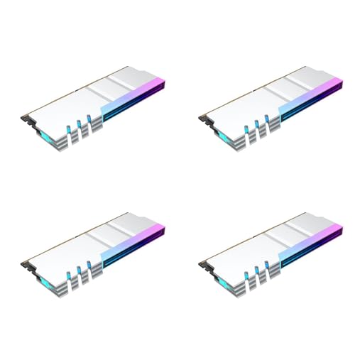 PAGJHRFJG 4X Computer DDR4 DDR5 5V ARGB Sync Speicher Radiator PC RGB Bunt RAM KüHlköRper KüHler Cooling Shim Armor Silber von PAGJHRFJG