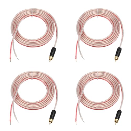 PAGJHRFJG 4X Reparatur Lautsprecher Bare Kabel Kabel 5Ft mit Cinch Stecker EIN Abisolierten Enden von PAGJHRFJG
