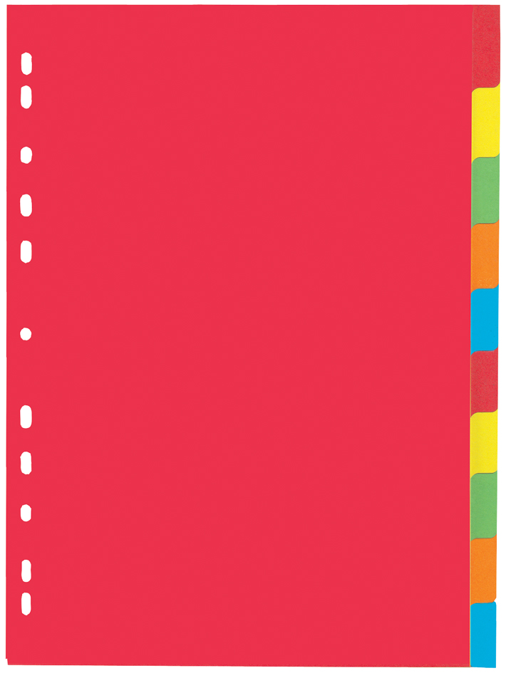 PAGNA Karton-Register, DIN A4, 10-teilig, 5-farbig von PAGNA