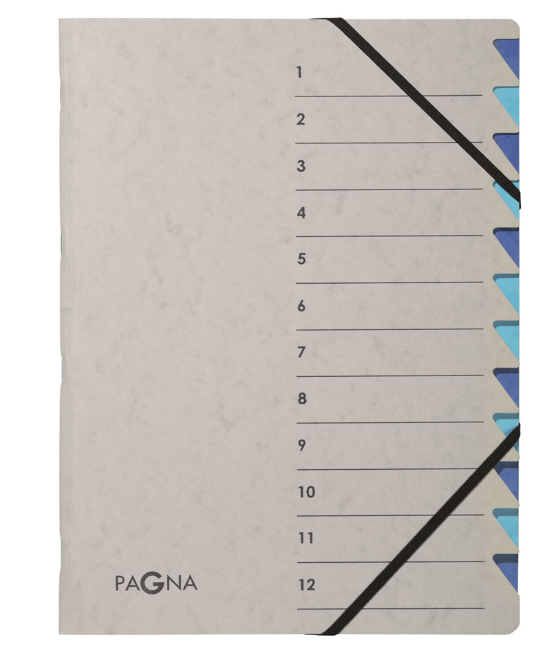 PAGNA Ordnungsmappe , Easy Grey, , A4, 12 Fächer, grau / blau von PAGNA