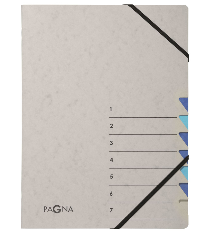 PAGNA Ordnungsmappe , Easy Grey, , A4, 7 Fächer, grau / blau von PAGNA