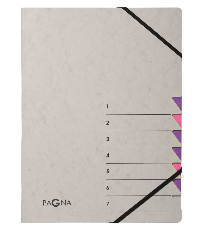 PAGNA Ordnungsmappe , Easy Grey, , A4, 7 Fächer, grau / lila von PAGNA