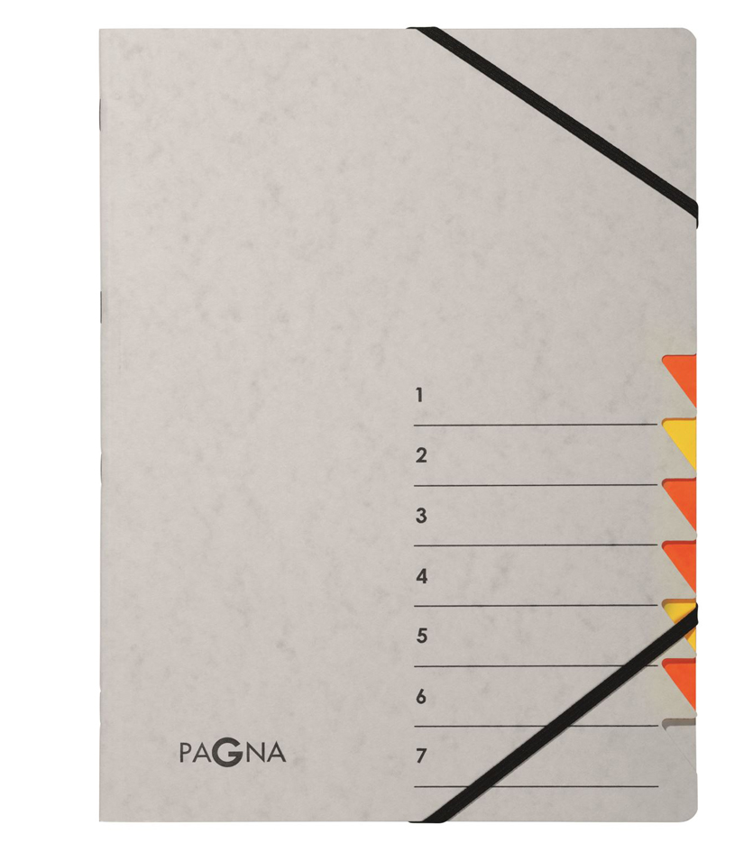 PAGNA Ordnungsmappe , Easy Grey, , A4, 7 Fächer, grau / orange von PAGNA