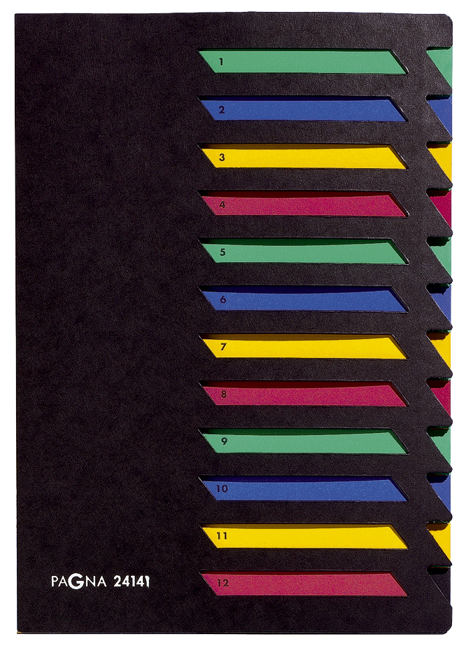 PAGNA Ordnungsmappe DESKORGANIZER 1-12, 12 Fächer, schwarz von PAGNA