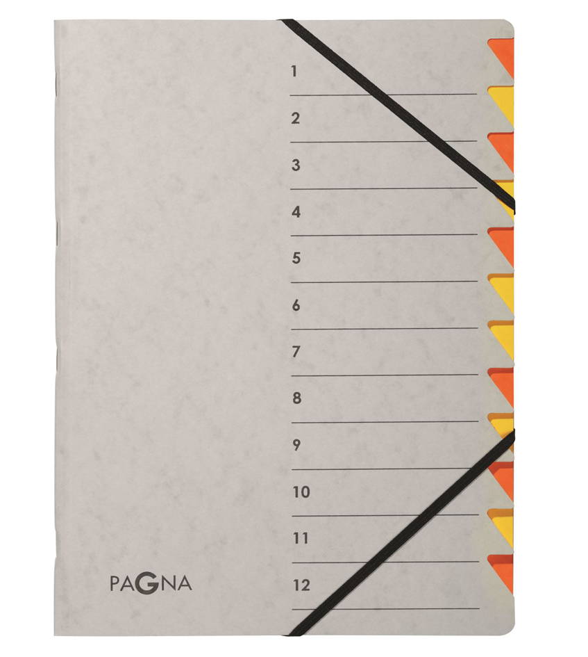 PAGNA Ordnungsmappe Easy Grey, A4, 12 Fächer, grau / orange von PAGNA