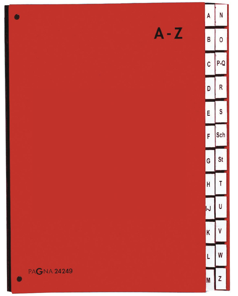 PAGNA Pultordner Color, DIN A4, A - Z, 24 Fächer, rot von PAGNA