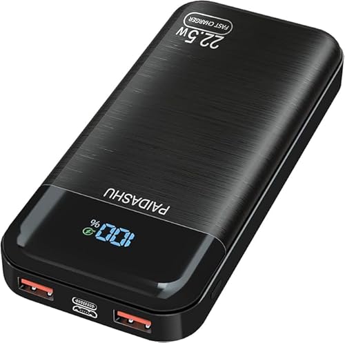 PAIDASHU Power Bank 27000mAh 22,5W Externer Handyakku PD20W Schnell Aufladende Powerbank USB C mit LED Display 3 Ausgängen & 2 Eingängen Tragbares Ladegerät für Smartphones (002) von PAIDASHU