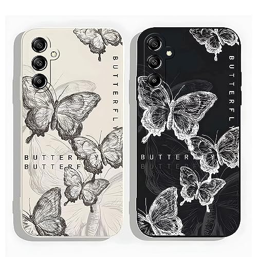 [2 Pack] Creative Cartoon Silicone Soft Case Compatible with Samsung Galaxy A54 5G, [Schmetterling Pattern] Anti -Fall Protective Cover, von PAIX