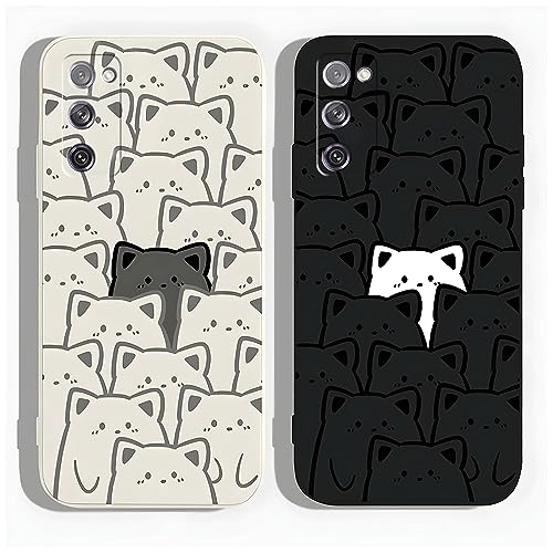 [2 Pack] Creative Cartoon Silicone Soft Case Compatible with Samsung Galaxy S20 FE, [Katze Pattern] Anti -Fall Protective Cover, von PAIX