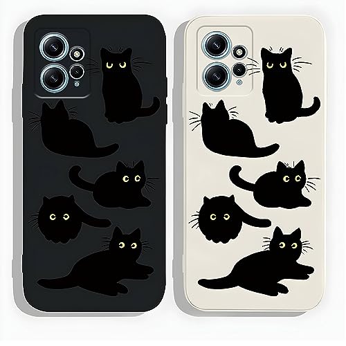 [2 Pack] Kreative Cartoon Silikon Softcase Kompatibel mit Xiaomi Redmi Note 12 4G, [Katze Pattern] Anti-Fall-Schutzhülle,2 Katze von PAIX