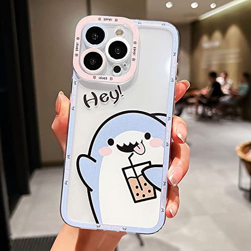 Gemalte transparente TPU-Hülle, kompatibel mit iPhone 11, Smile Shark von PAIX