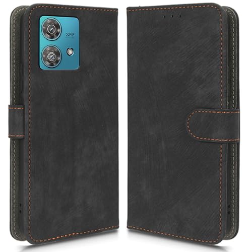 Hülle Kompatibel mit Motorola Edge 40 Neo, RFID-Blockierung, Magnetisches Flip-Leder, Stoßfeste Schutzabdeckung mit Kartenfächern und Ständer von PAIX