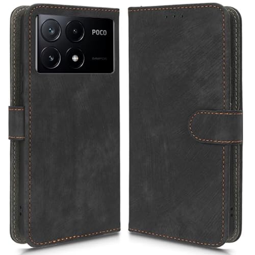 Hülle Kompatibel mit Xiaomi Poco X6 Pro 5G, RFID-Blockierung, Magnetisches Flip-Leder, Stoßfeste Schutzabdeckung mit Kartenfächern und Ständer von PAIX