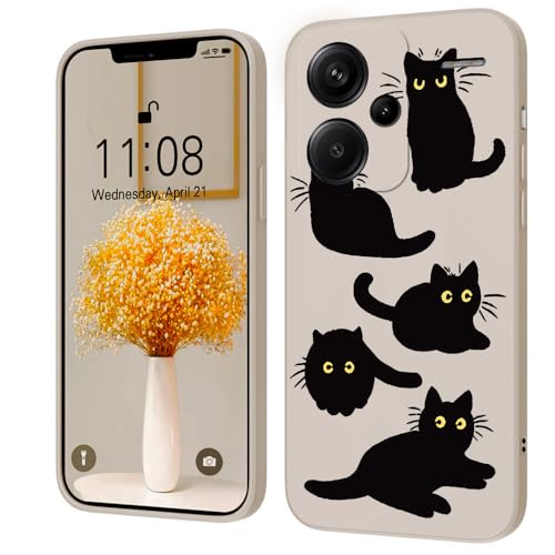 Kreative Cartoon Silikon Softcase Kompatibel mit Xiaomi Redmi Note 13 Pro Plus Hülle, [Katze Pattern] Anti-Fall-Schutzhülle,weiß von PAIX