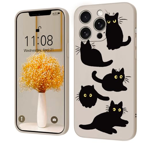 Kreative Cartoon Silikon Softcase Kompatibel mit iPhone 15 Pro Hülle, [Katze Pattern] Anti-Fall-Schutzhülle,weiß von PAIX