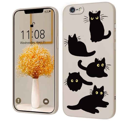 Kreative Cartoon Silikon Softcase Kompatibel mit iPhone 6 Plus/iPhone 6s Plus Hülle, [Katze Pattern] Anti-Fall-Schutzhülle,weiß von PAIX